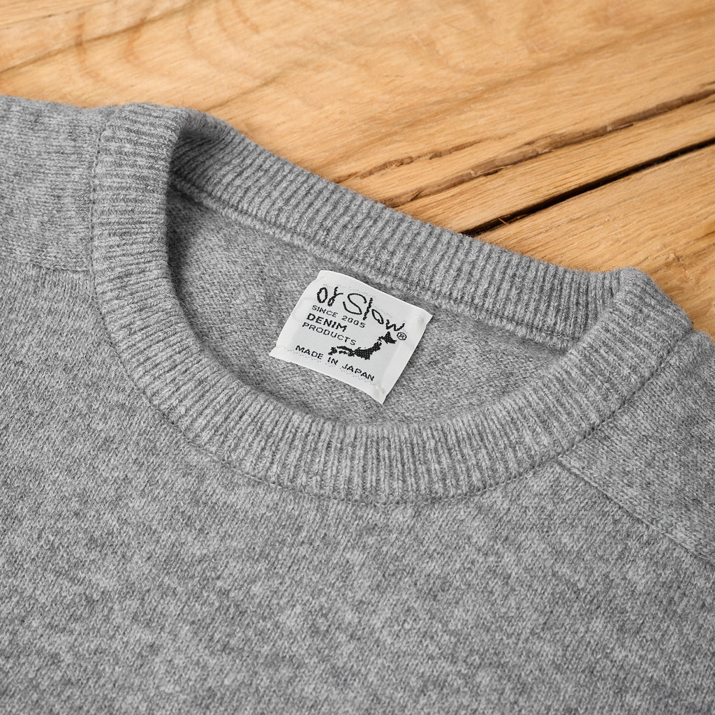 orslow | simple crewneck wool sweater - light gray - Bild 4