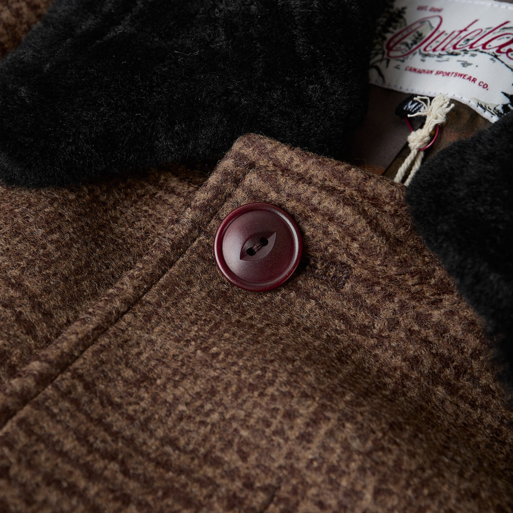 outclass | bouclé mac coat - brown - Bild 4