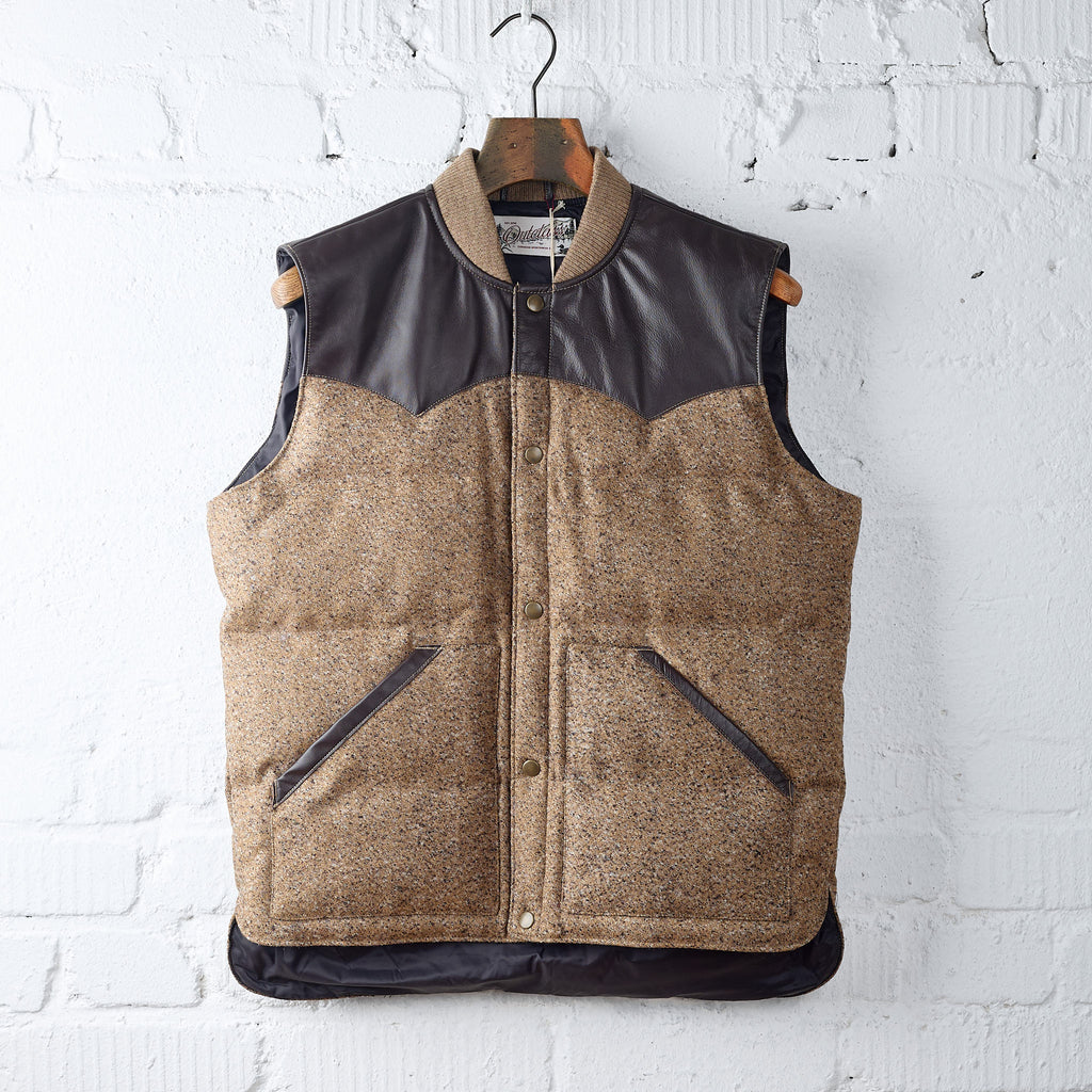 outclass | marl wool down vest - brown