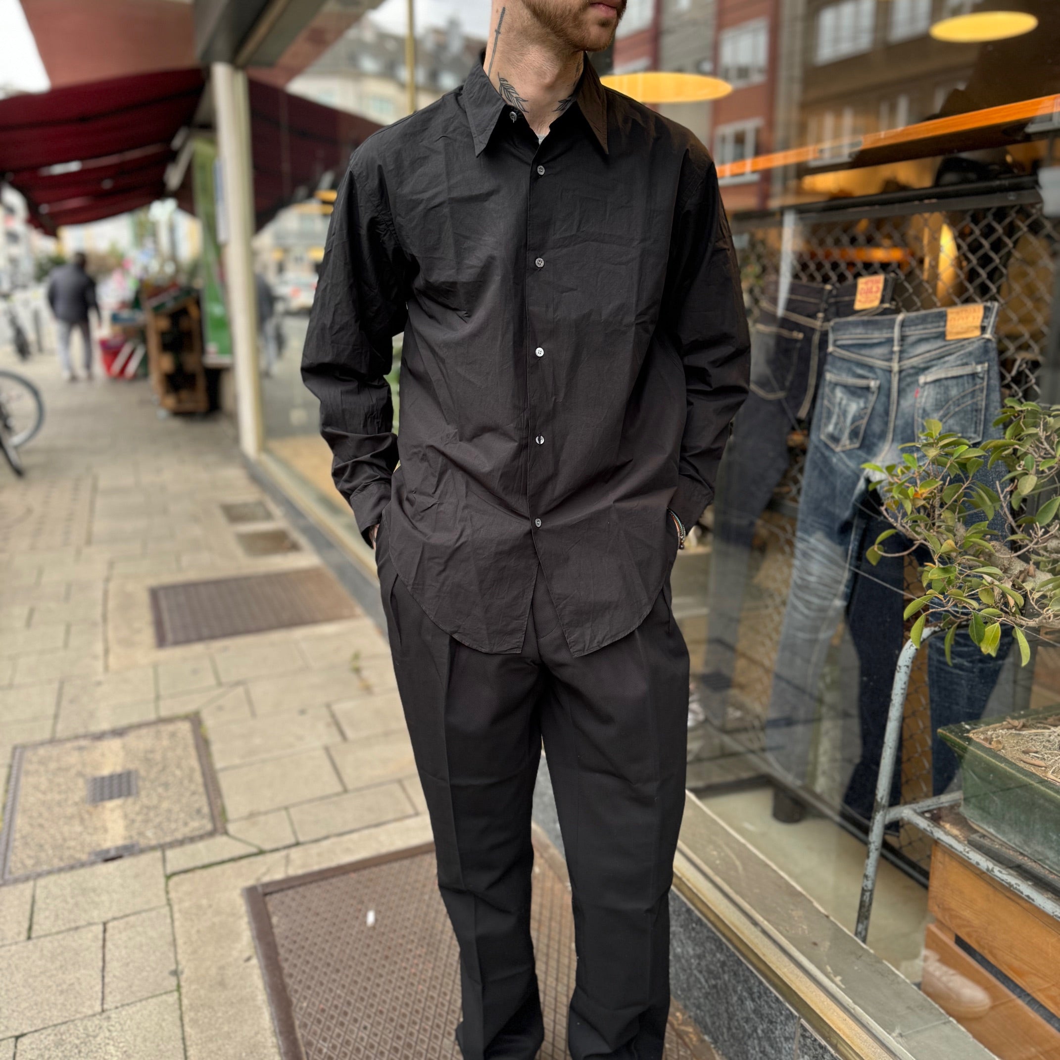 phigvel makers co. x lady white co. | military dress shirt - faded black phigvel makers co. x lady white co. | military dress shirt - faded black