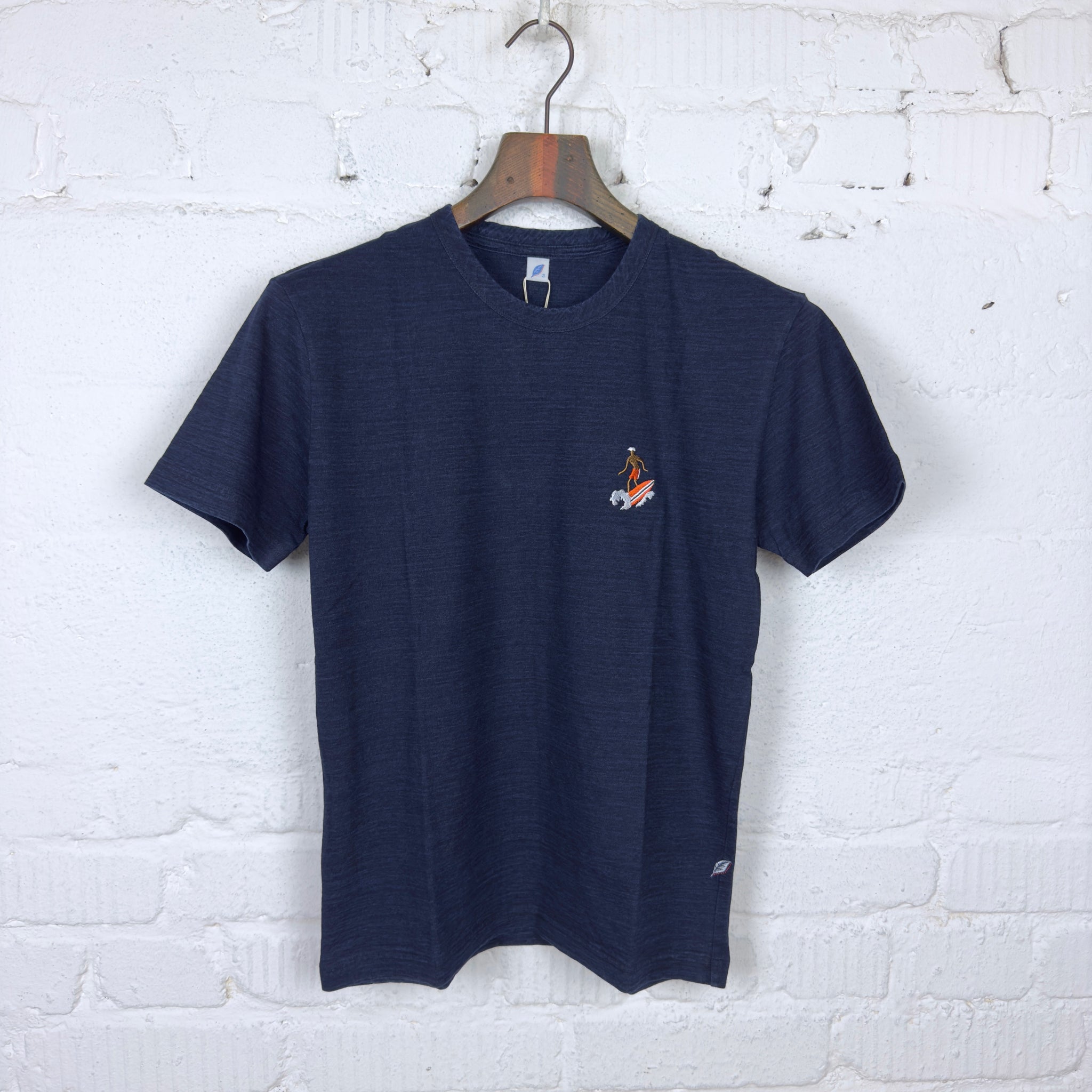 pure blue japan | 5406-6 indigo summer embroidered t-shirt surfer