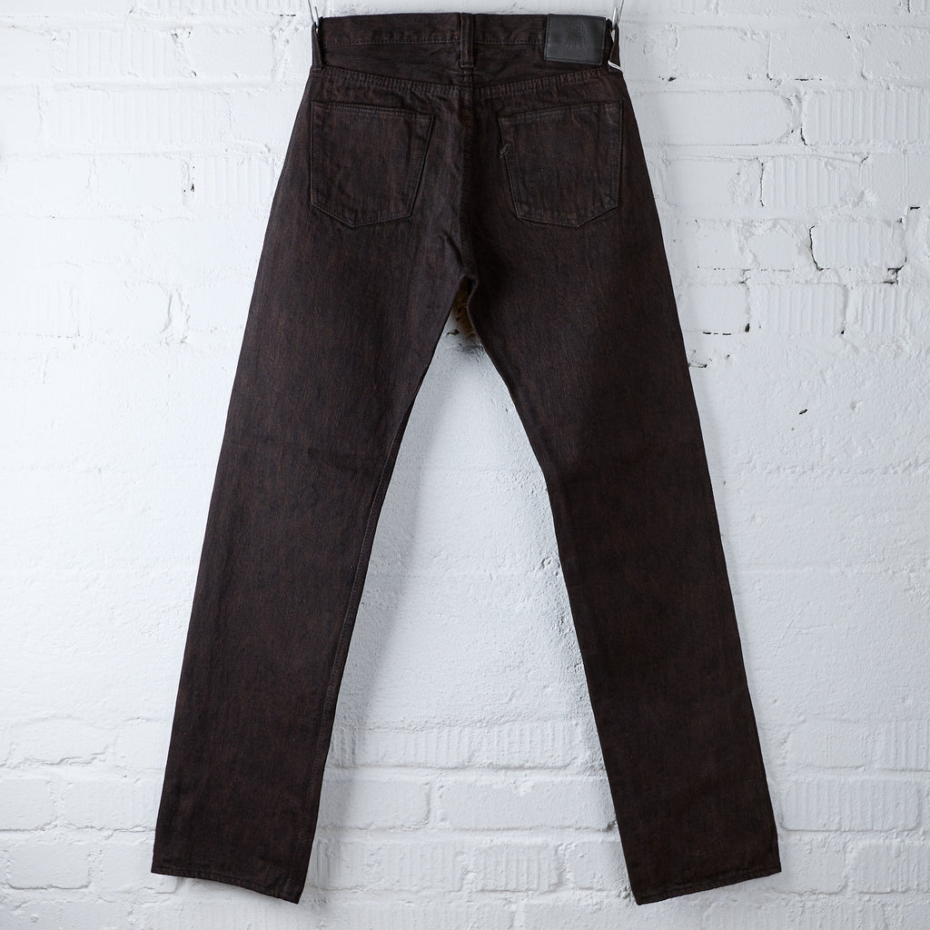 pure blue japan | per-ex-003-bk 15oz black x persimmon extra slub denim - regular straight - Bild 4