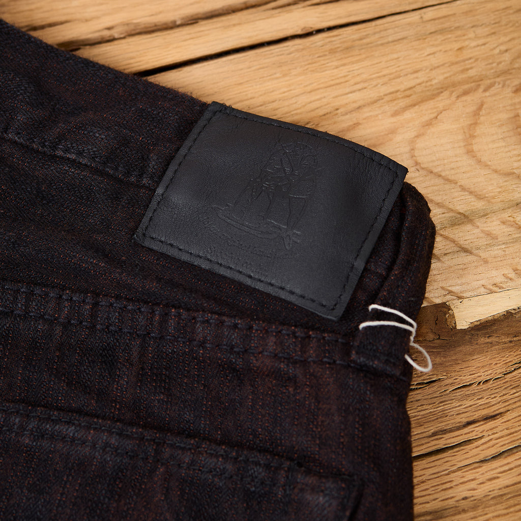 pure blue japan | per-ex-003-bk 15oz black x persimmon extra slub denim - regular straight - Bild 7