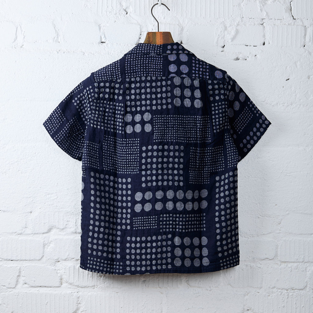 pure blue japan | ss-2232-1 jacquard open collar shirt - random dots - Bild 3