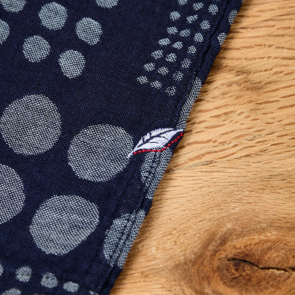 pure blue japan | ss-2232-1 jacquard open collar shirt - random dots - Bild 5