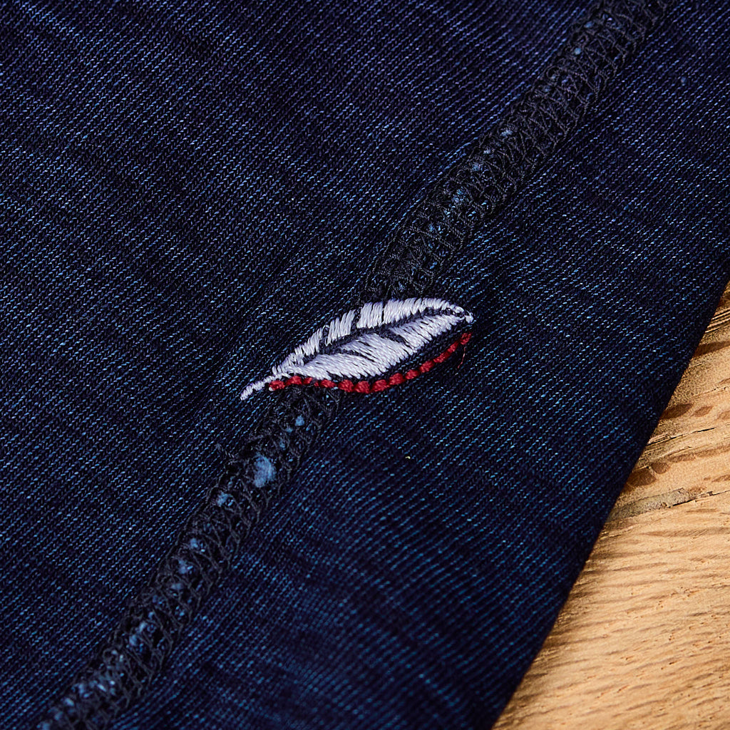 pure blue japan | ss-5396-id ribbed cuff pocket t-shirt - deep indigo - Bild 4