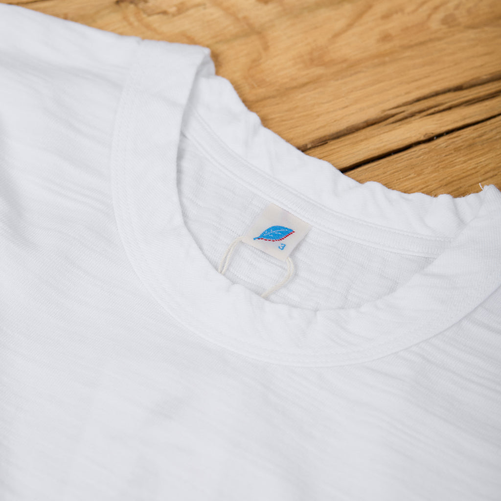 pure blue japan | ss-slb-5011-wh slub jersey tee - white - Bild 3