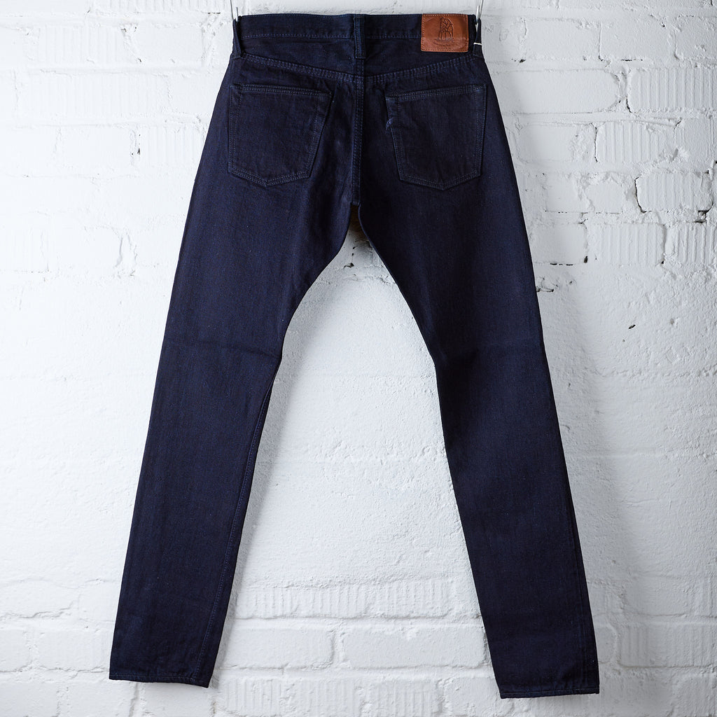 pure blue japan | xx-013-idbk slim tapered jean 14oz - indigo black - Bild 4
