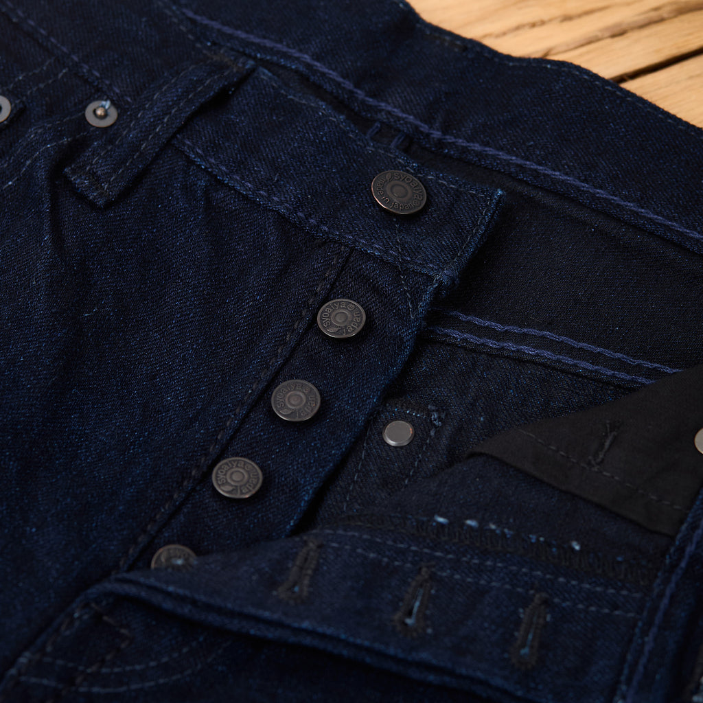 pure blue japan | xx-013-idbk slim tapered jean 14oz - indigo black - Bild 5