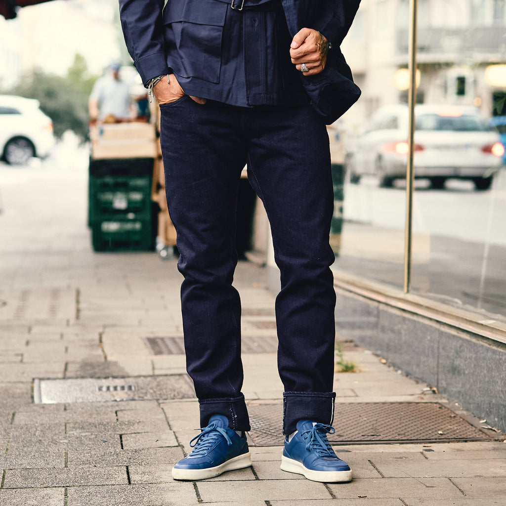 pure blue japan | xx-013-idbk slim tapered jean 14oz - indigo black - Bild 3