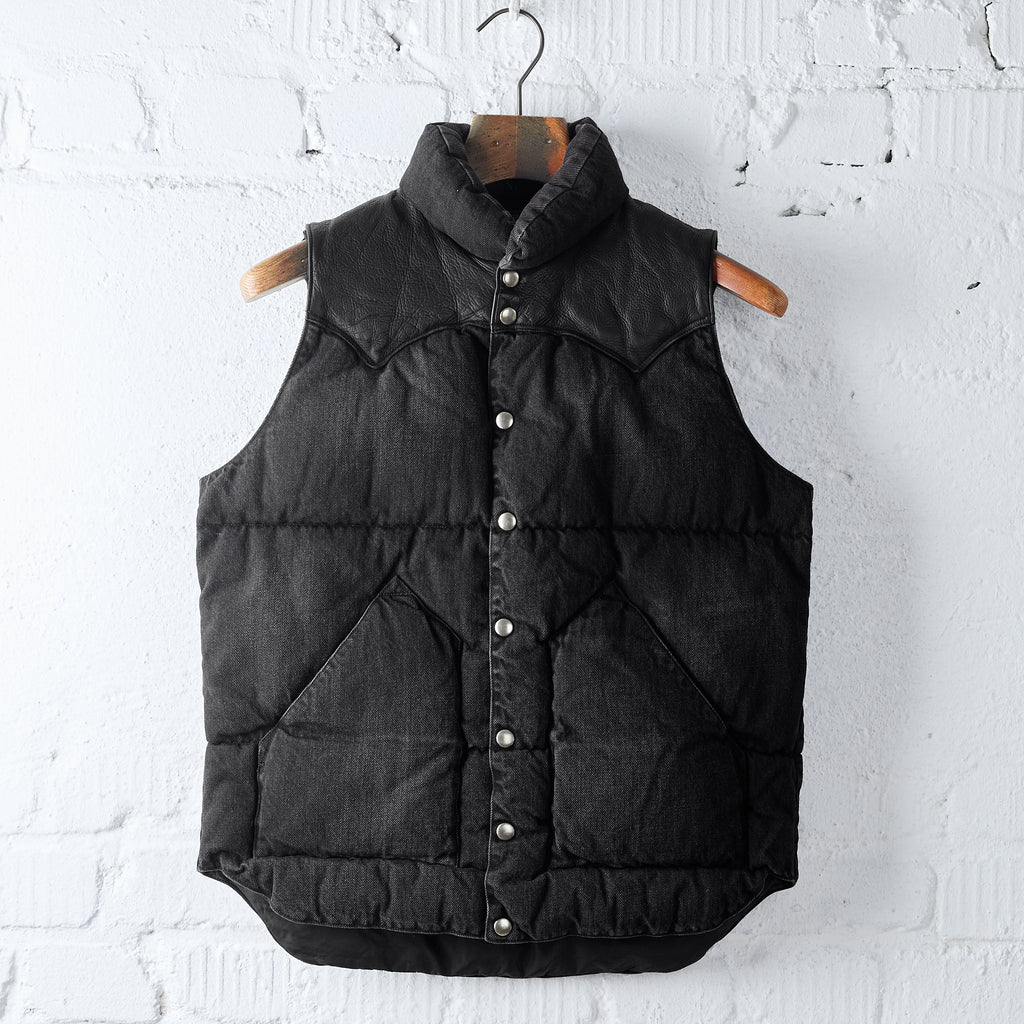 rocky mountain featherbed | down vest black denim