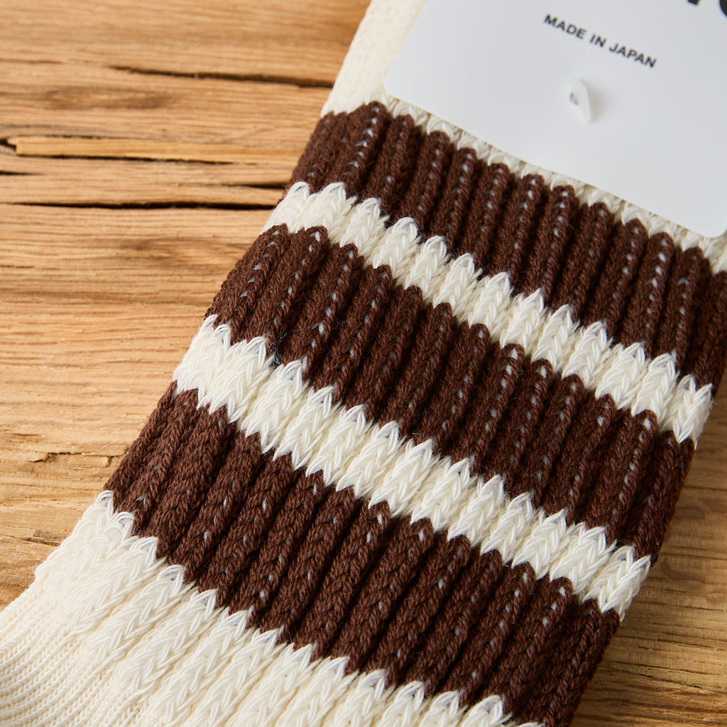 rototo | r1255 coarse ribbed old school crew socks - brown - Bild 3