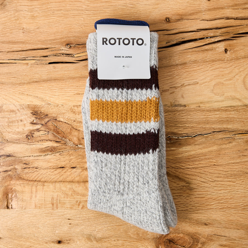 rototo | r1617 old school work boots socks - brown/gold