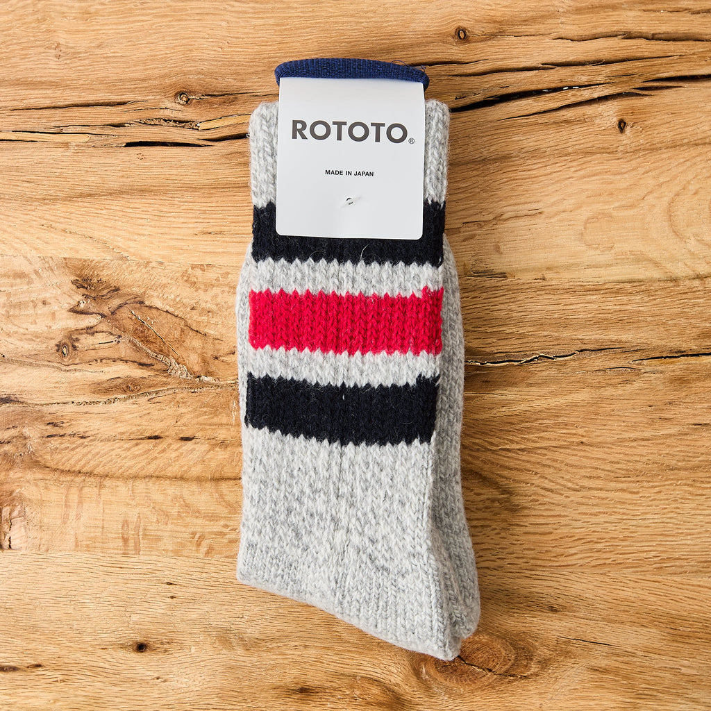 rototo | r1617 old school work boots socks - d.navy/red
