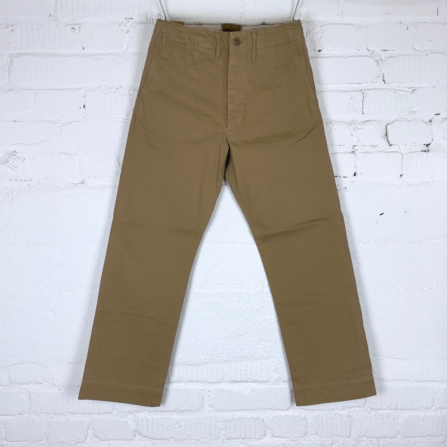 Chino slack semi regular en coton stretch uni vert kaki Father & Sons Chino slack semi regular en coton stretch uni vert kaki Father & Sons