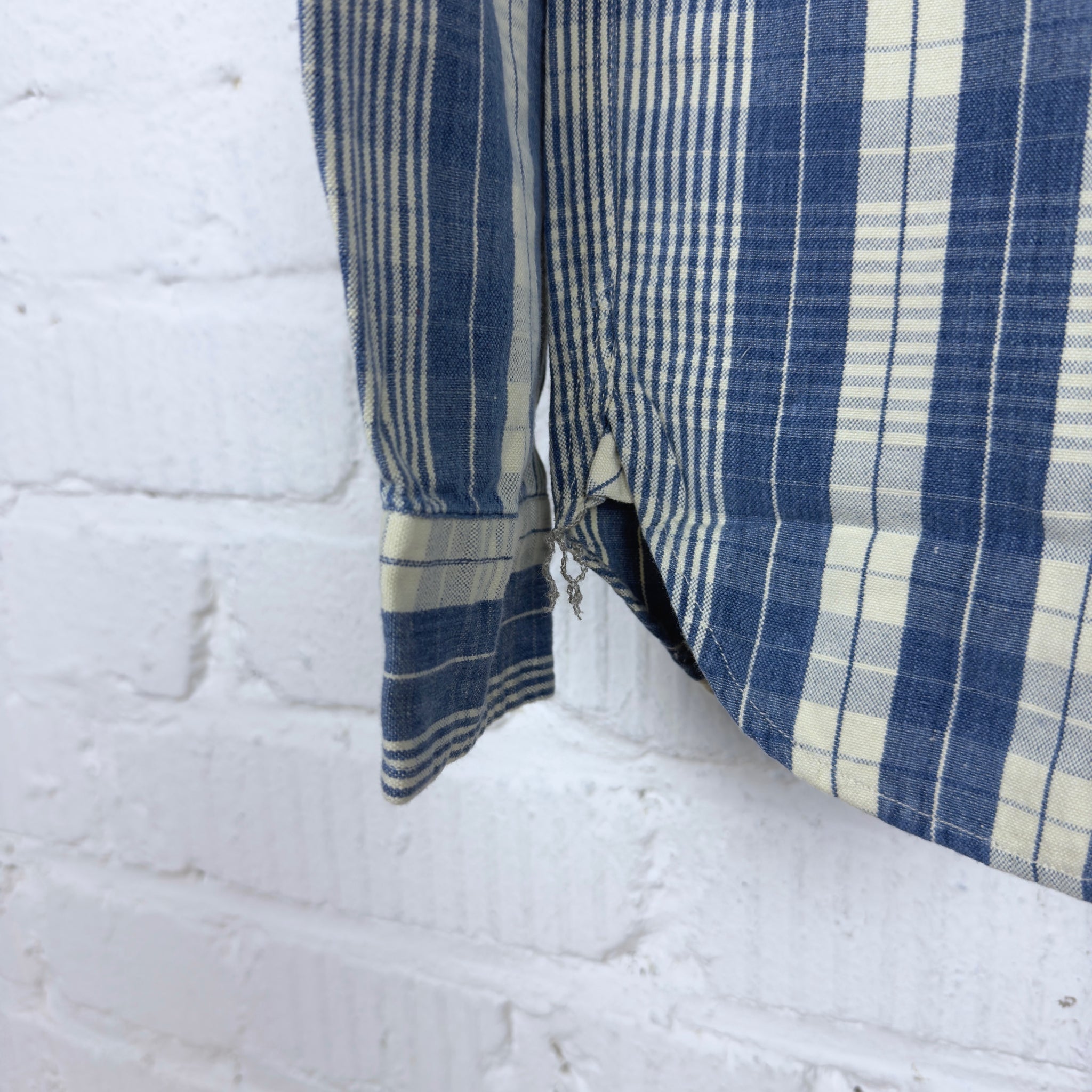 rrl | indigo plaid cotton-linen workshirt – stuf|f-official