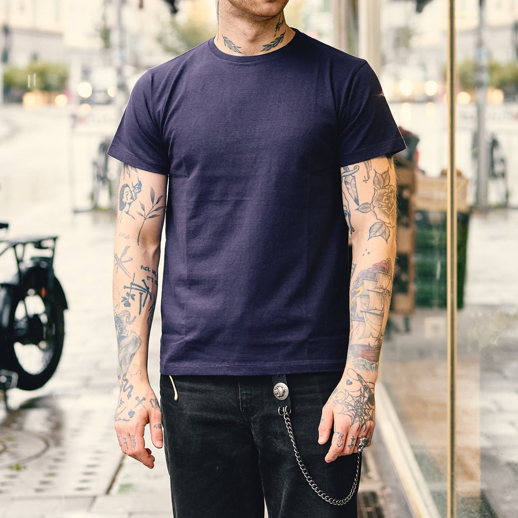 samurai x stuf|f | 1940s loopwheel crew neck tee - dk.navy - Bild 2