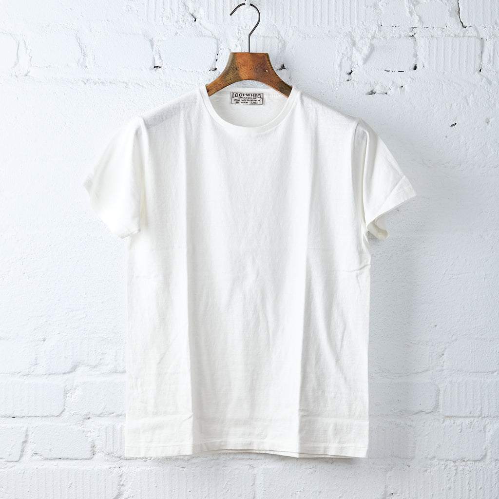 samurai x stuf|f | 1940s loopwheel crew neck tee - white