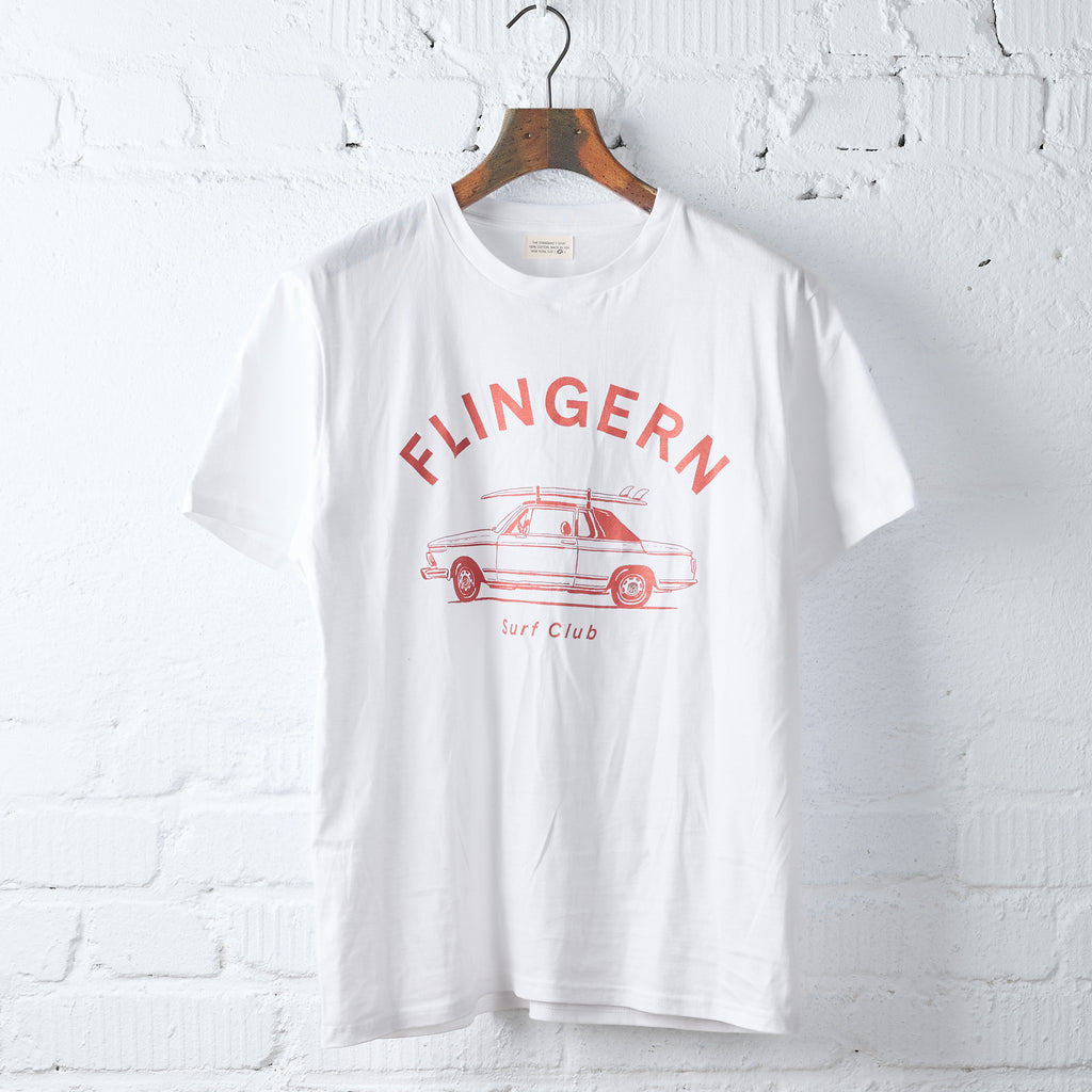 sfg | the standard print t-shirt "flingern surf club" - white