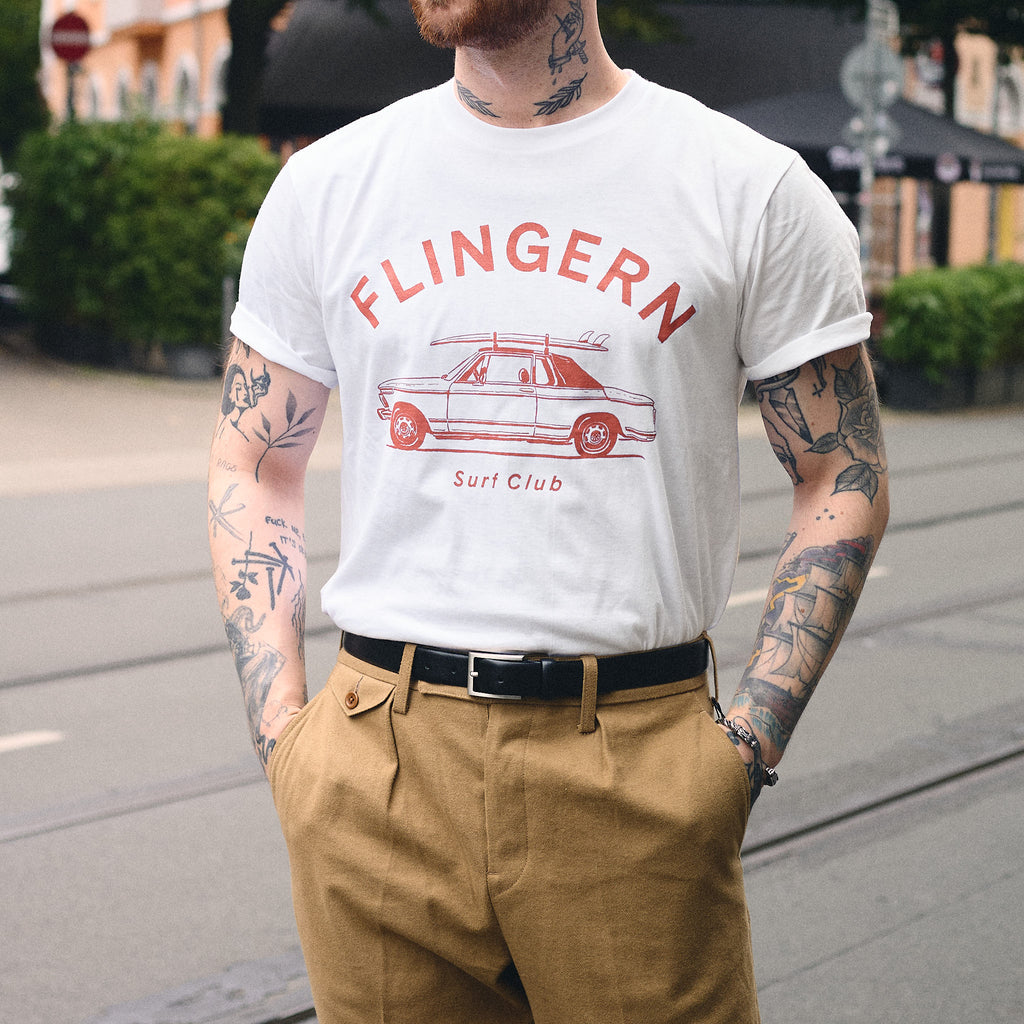 sfg | the standard print t-shirt "flingern surf club" - white - Bild 2