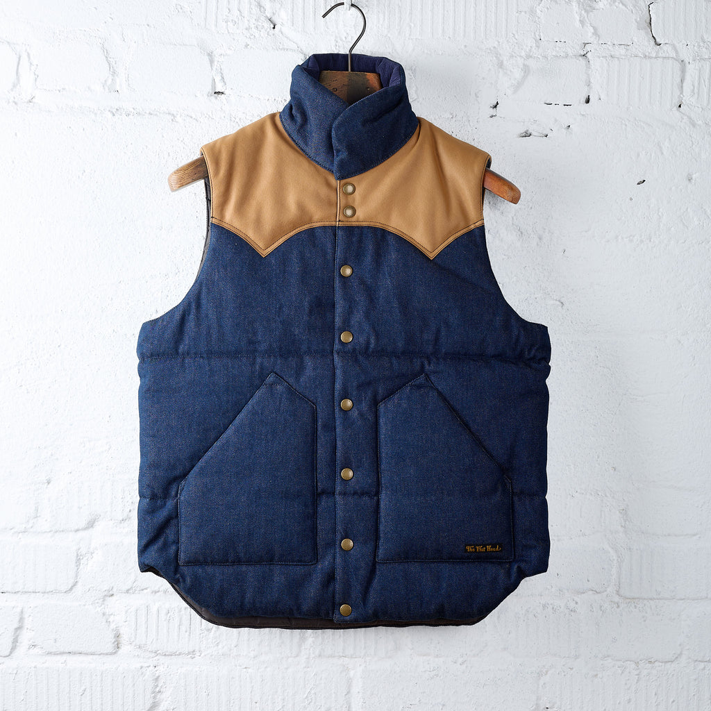 the flat head | fn-oj-dpv001 12.5oz denim puff vest