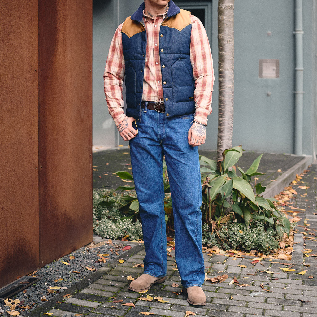 the flat head | fn-oj-dpv001 12.5oz denim puff vest - Bild 2