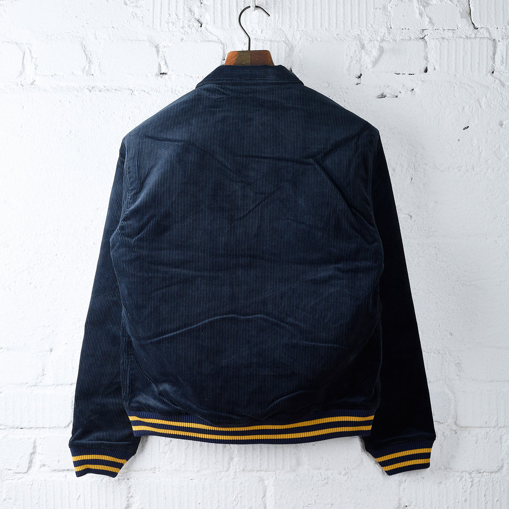 the flat head | fn-oj-v003 corduroy varsity jacket - navy - Bild 2