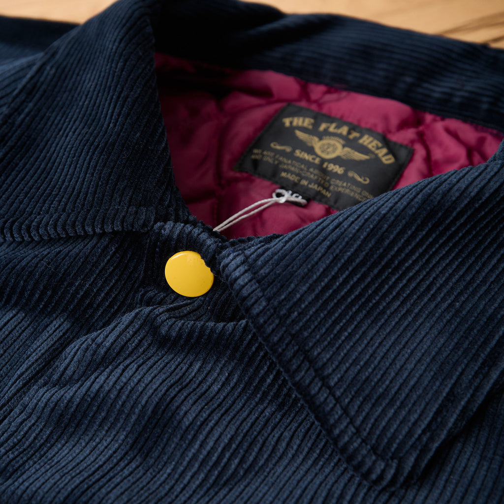 the flat head | fn-oj-v003 corduroy varsity jacket - navy - Bild 3