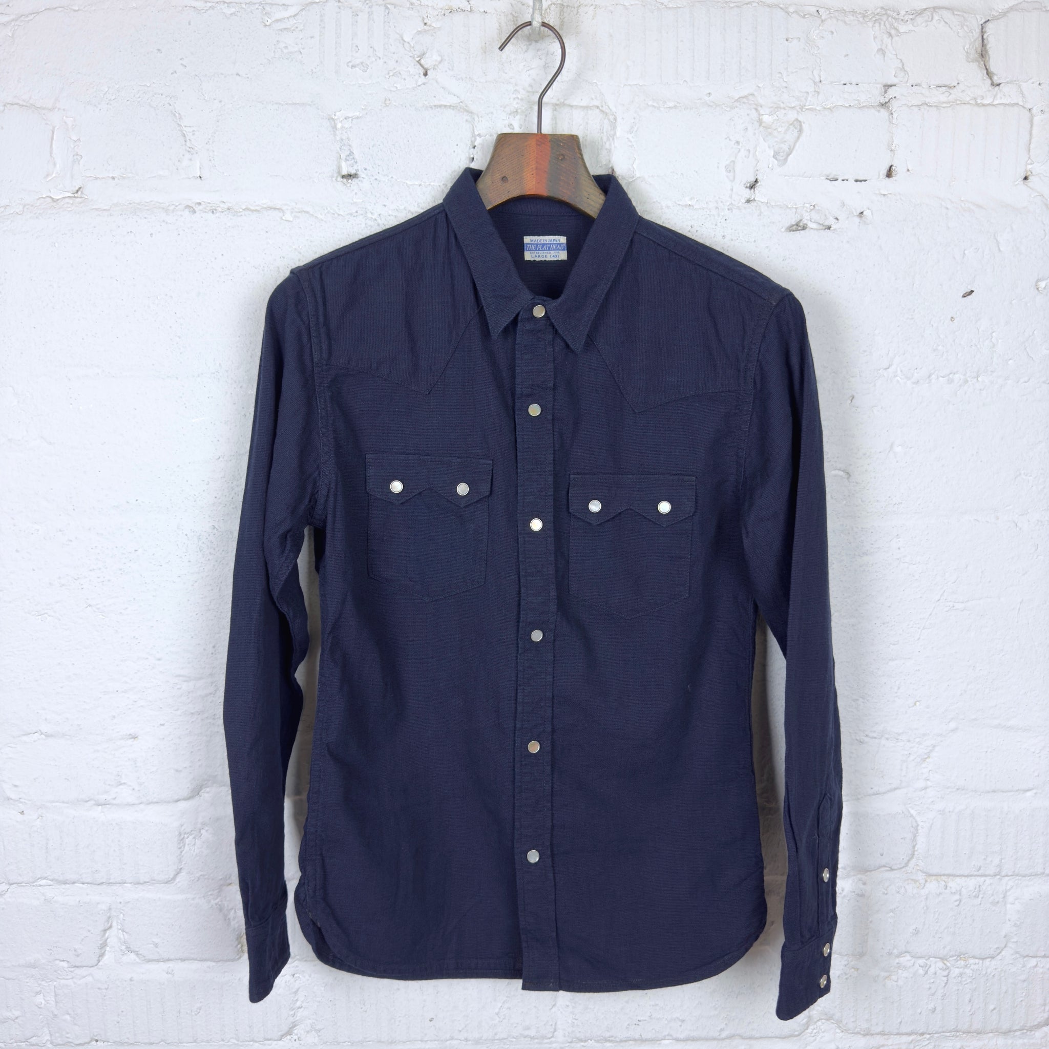 the flat head | fn-scw-002l indigo dobby western shirt – stuf|f