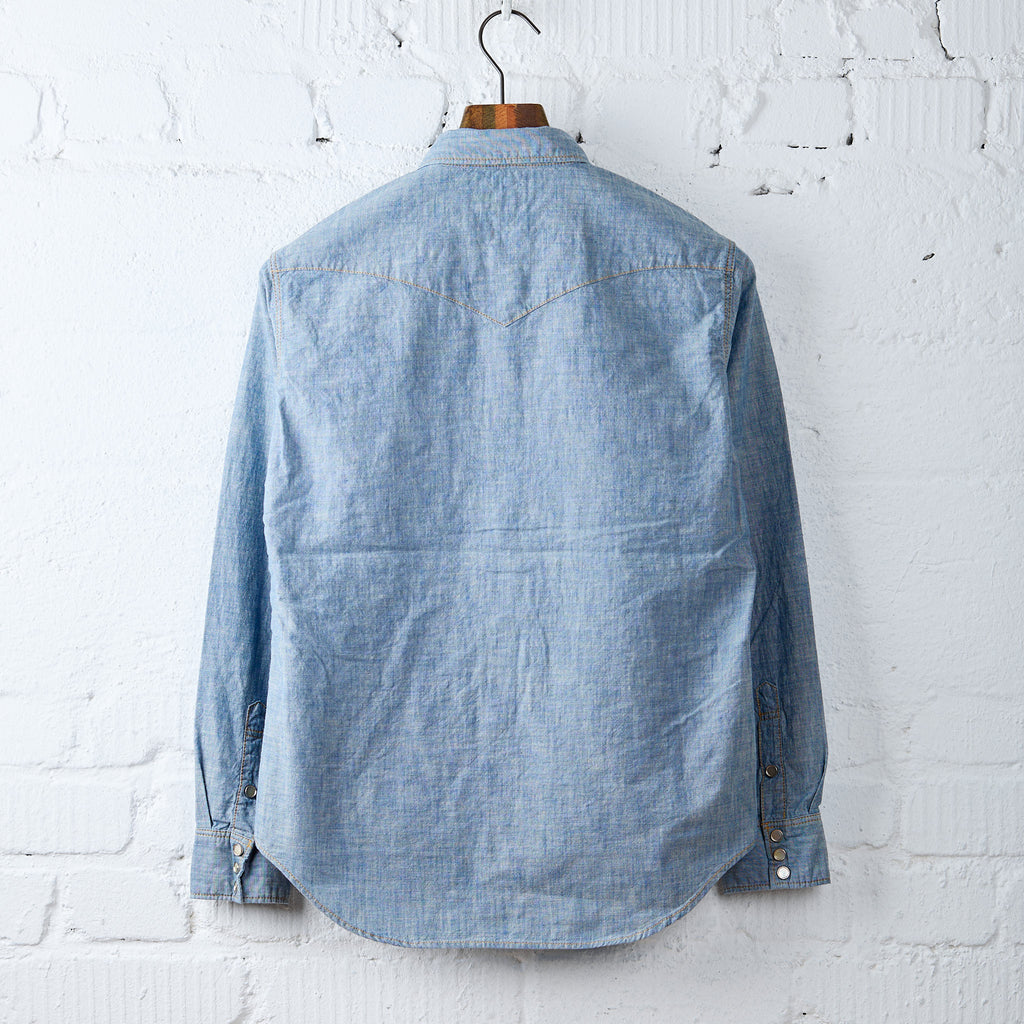 the flat head | fn-scw-003l 5oz chambray western shirt - Bild 3
