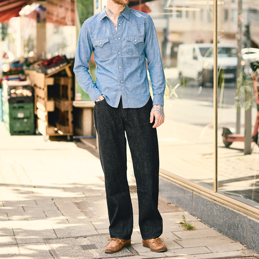 the flat head | fn-scw-003l 5oz chambray western shirt - Bild 6