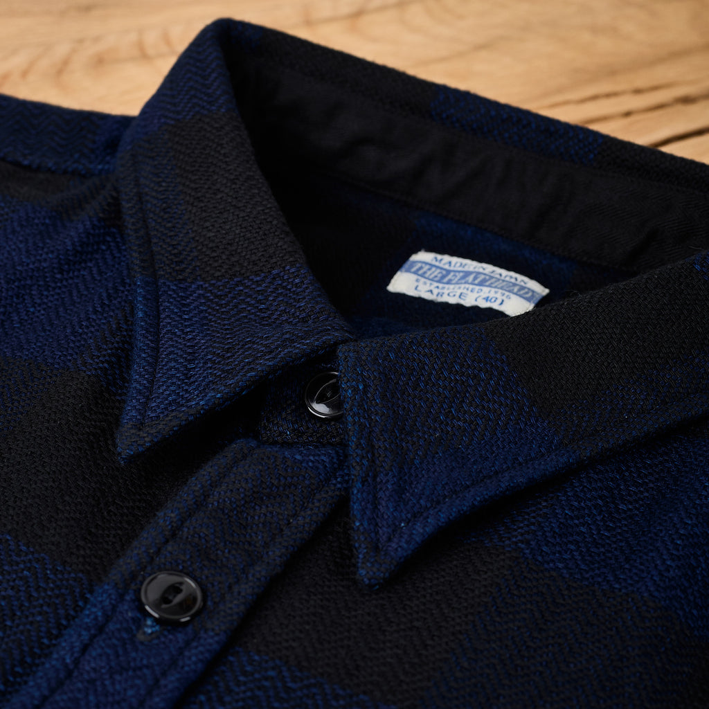 the flat head | fn-snr-101lsp indigo block check flannel work shirt - Bild 3