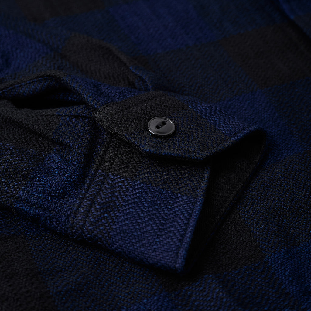 the flat head | fn-snr-101lsp indigo block check flannel work shirt - Bild 4