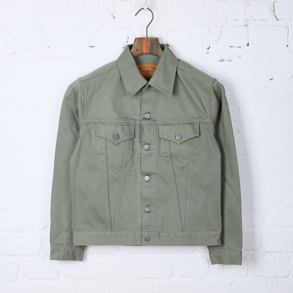 the flat head | piqué-jacke fn-oj-c016 - light olive