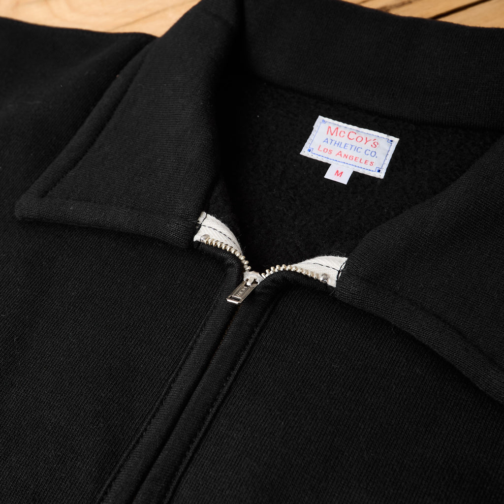 the real mccoy's | 10oz loopwheel 1/4 zip sweatshirt - black - Bild 3