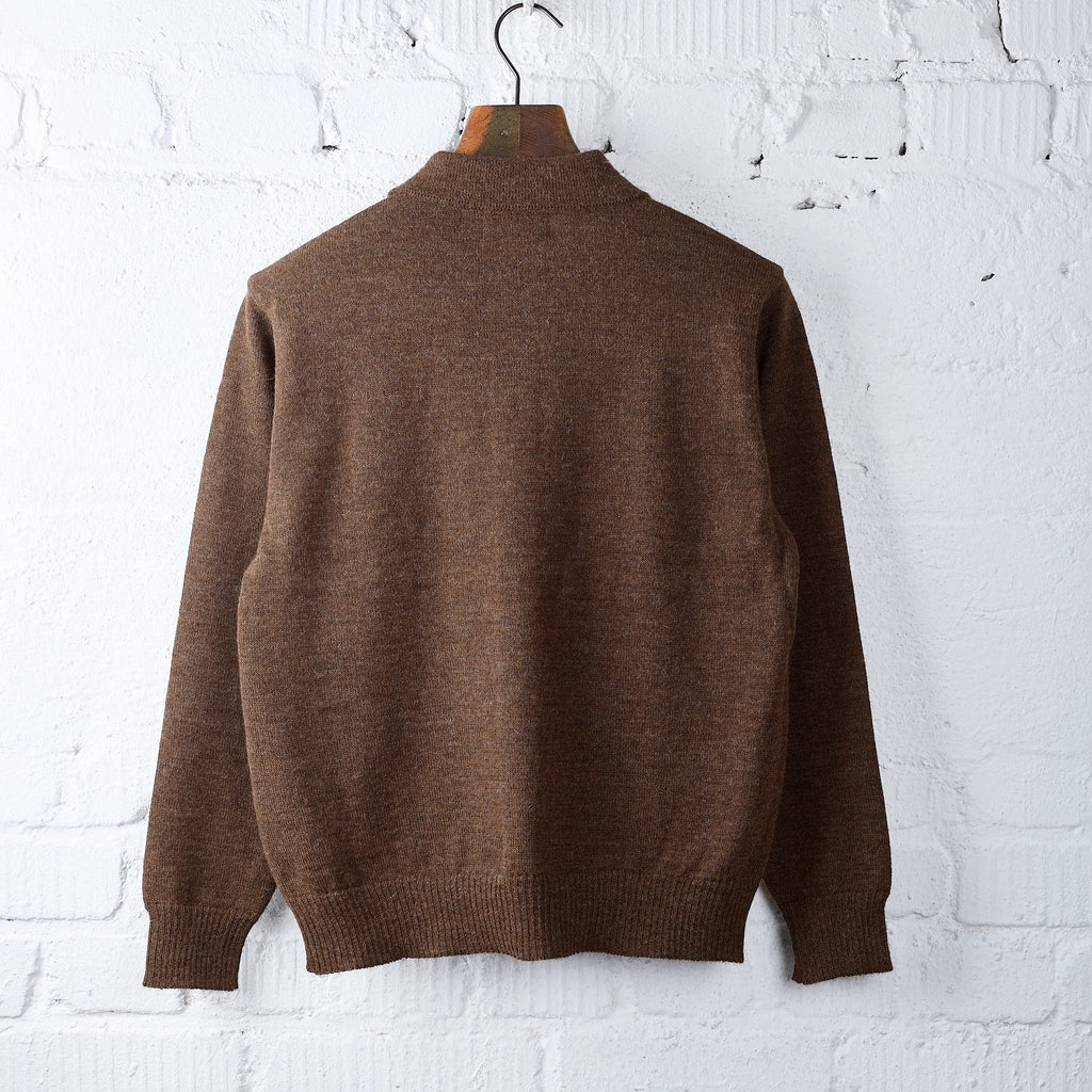 the real mccoy's | alpaca wool collar knit cardigan - brown - Bild 3