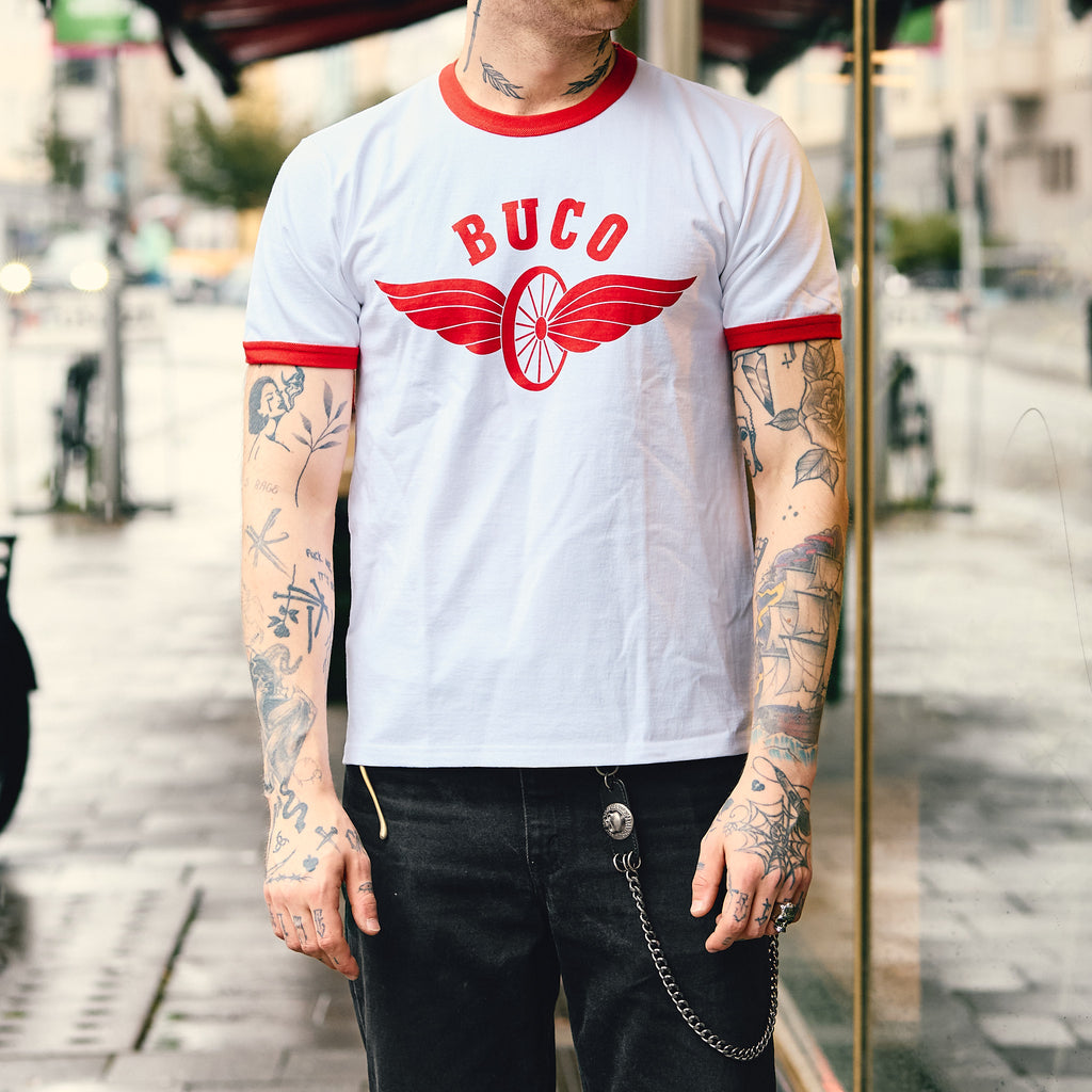 the real mccoy's | buco tee - flying wheel white/red - Bild 2