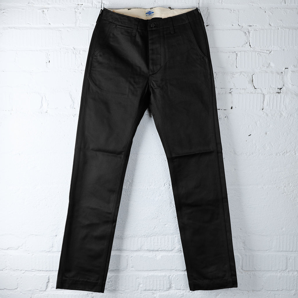 the real mccoy's | joe mccoy blue seal chino trousers - black