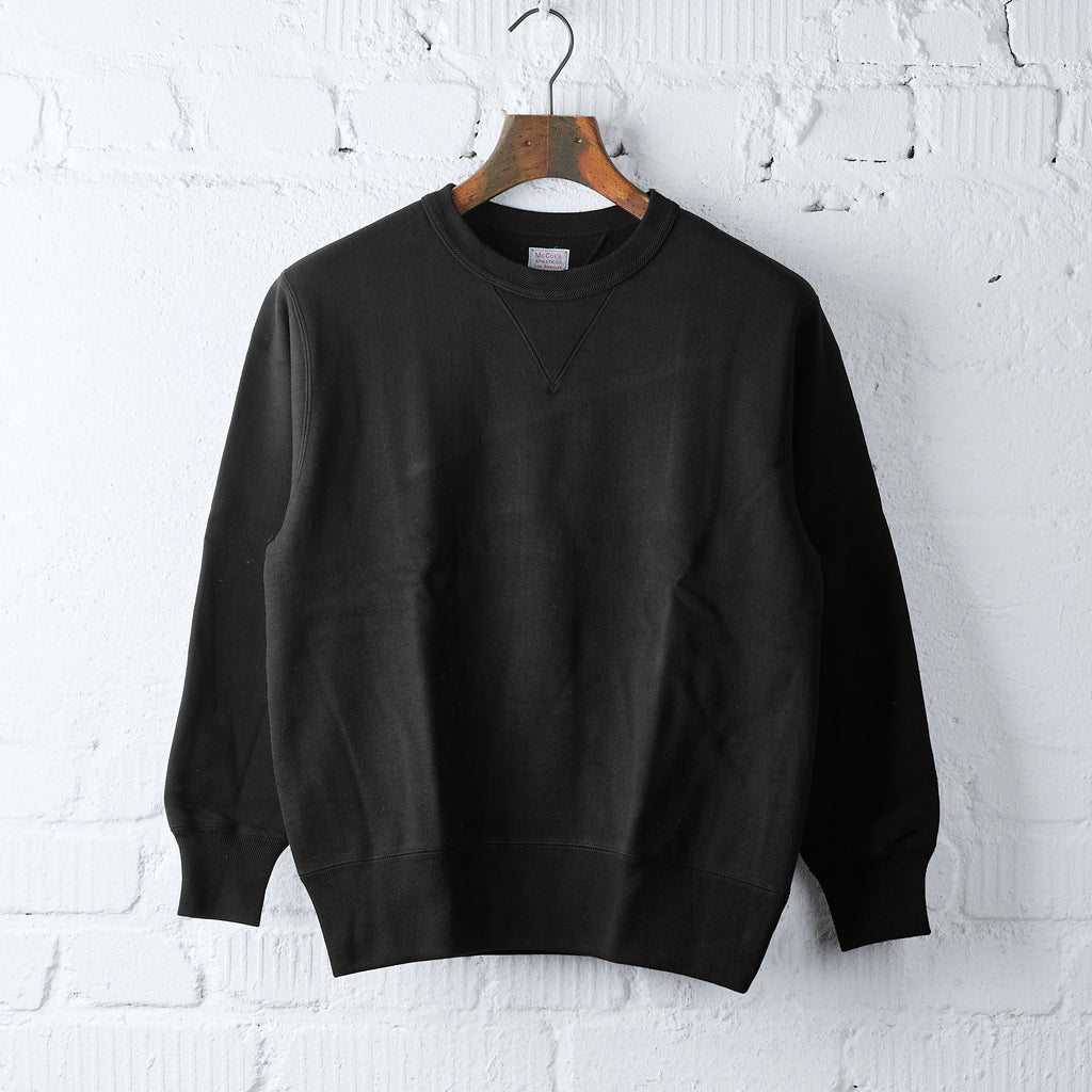 the real mccoy's | loopwheel crewneck sweatshirt - black