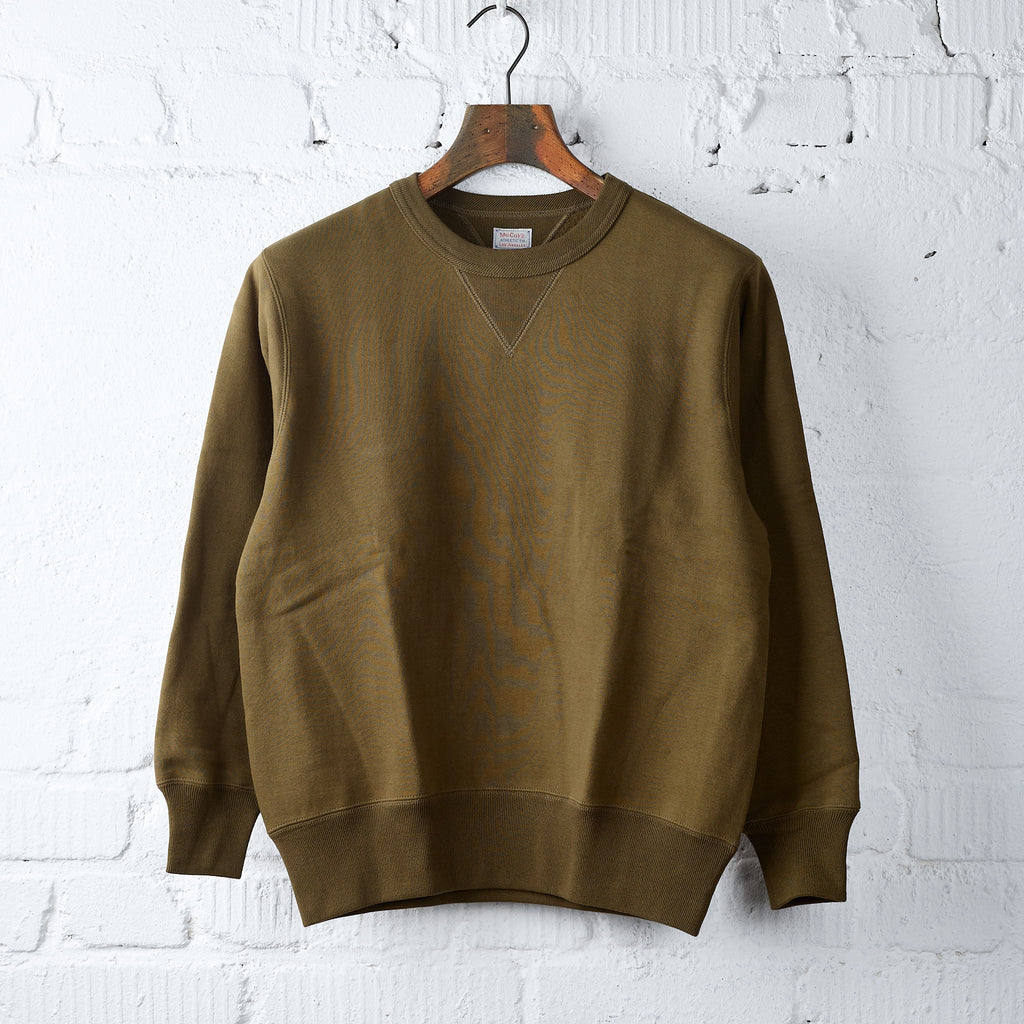 the real mccoy's | loopwheel crewneck sweatshirt - olive