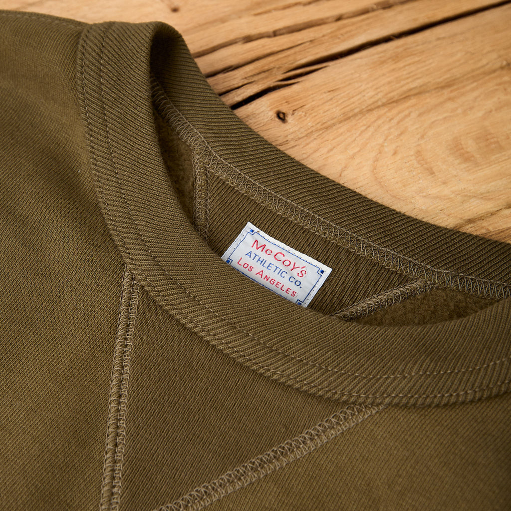 the real mccoy's | loopwheel crewneck sweatshirt - olive - Bild 3
