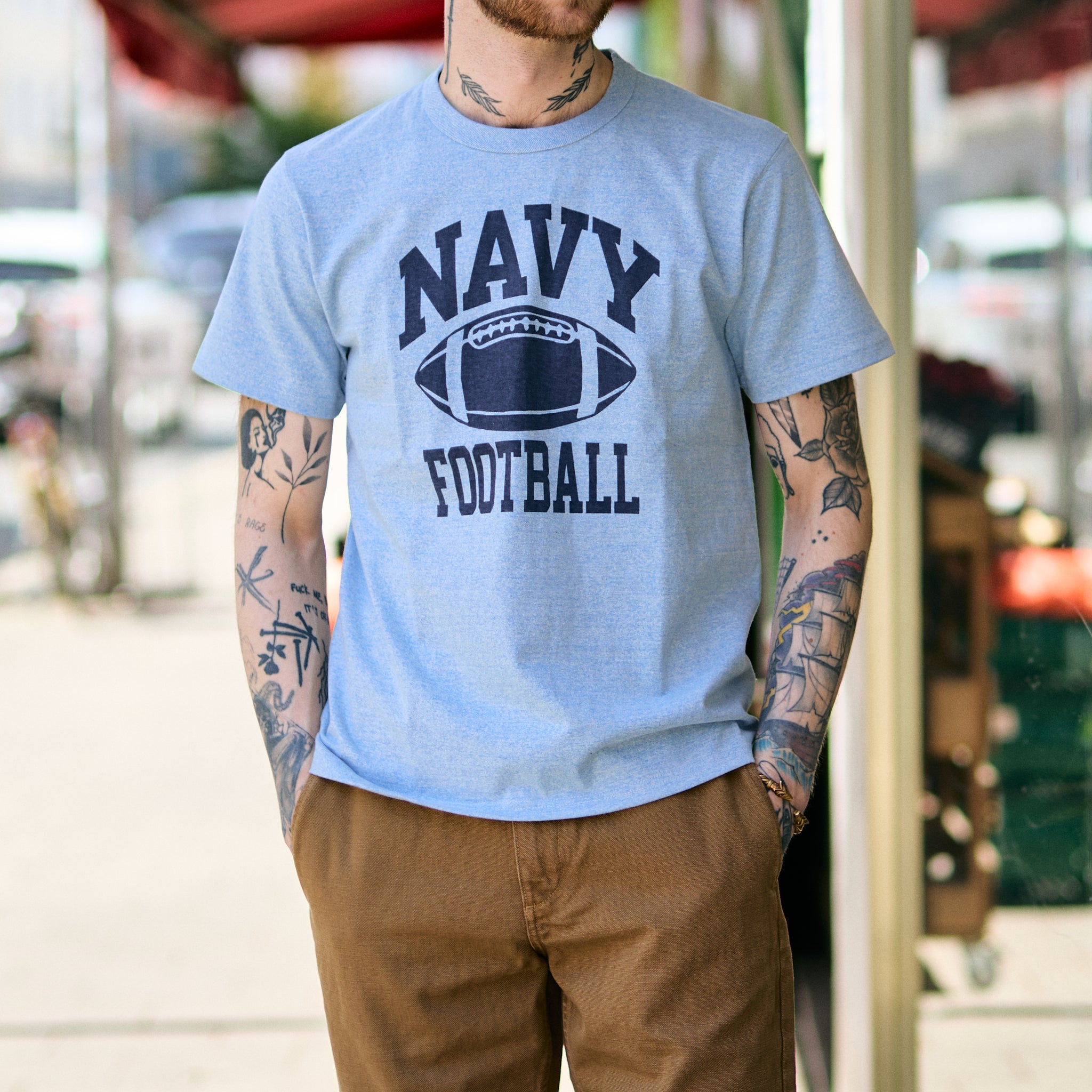 the real mccoy's | military tee - navy football blue – stuf|f-official, image size:2048x2048