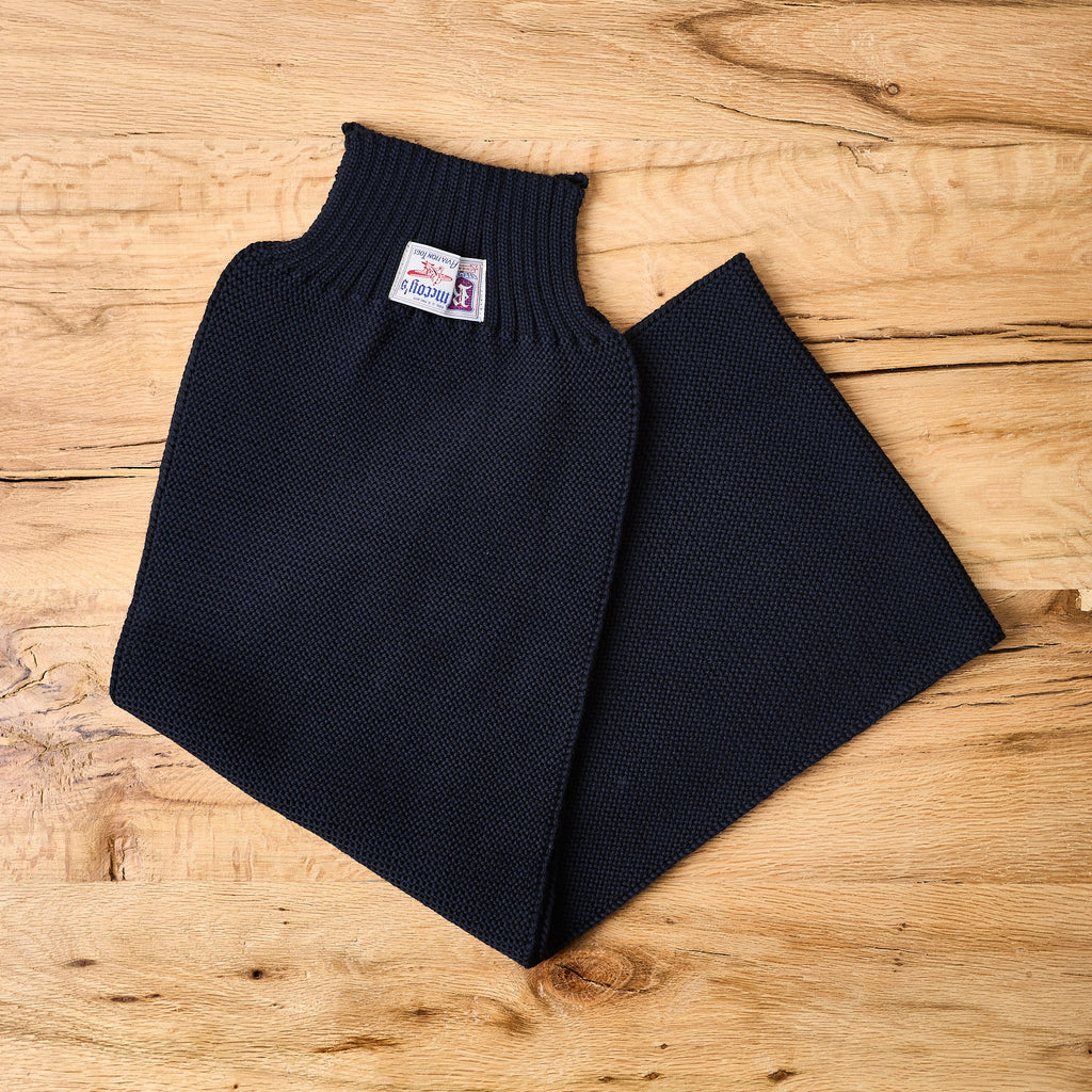 the real mccoy's | scarf, wool-knit - navy