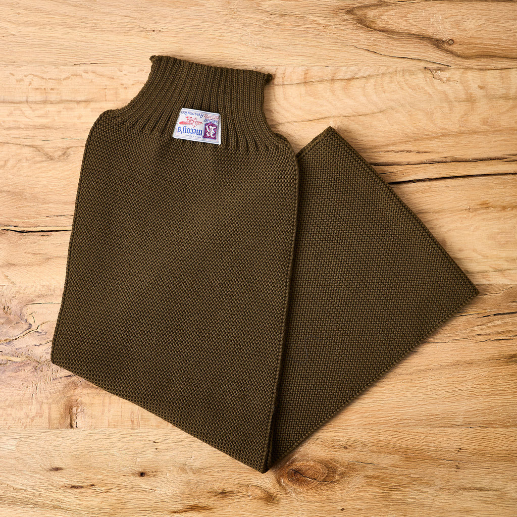 the real mccoy's | scarf, wool-knit - olive