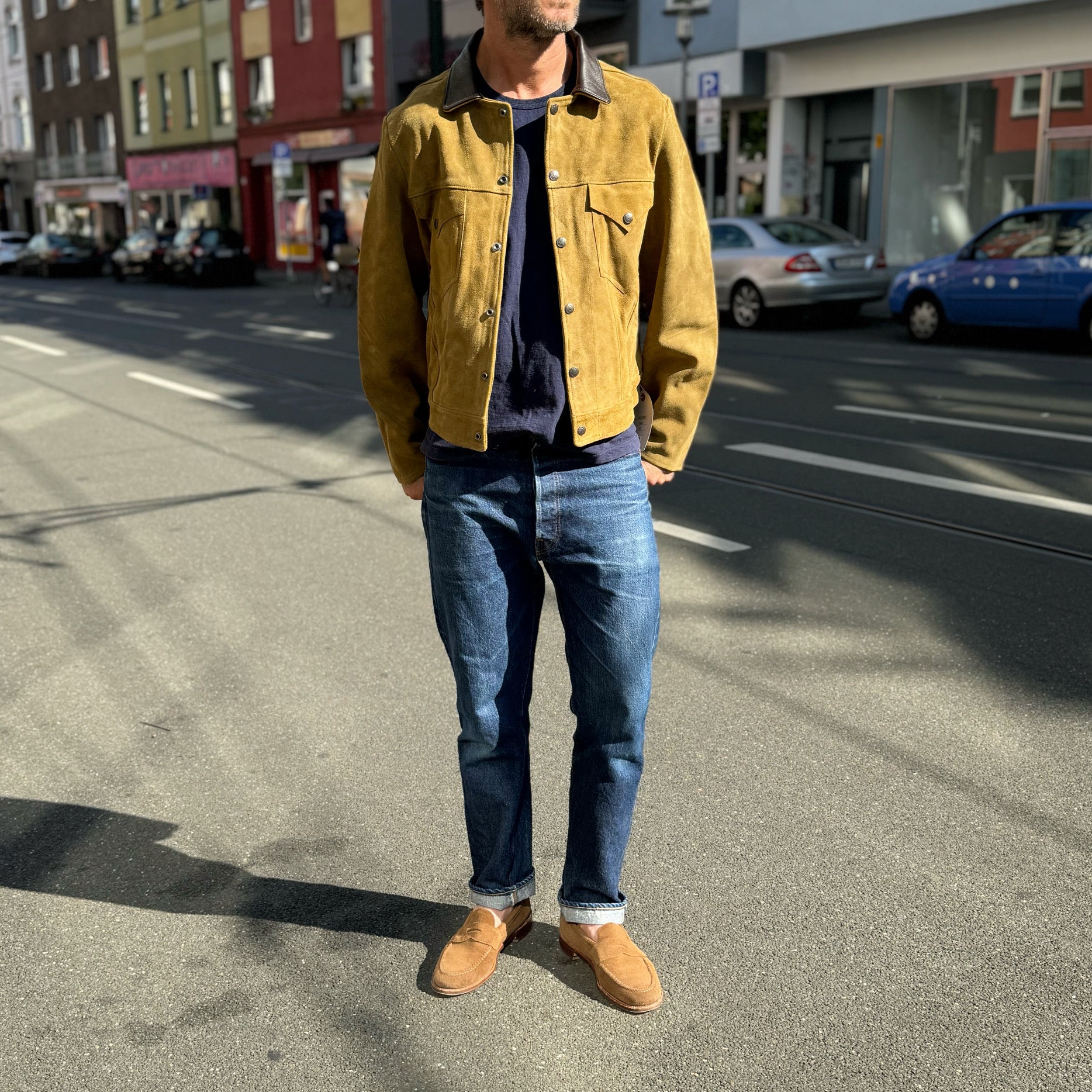 ジャケット・アウター THE REAL MCCOYS ROUGHOUT WESTERN JACKET the-real-mccoys-rough-out-