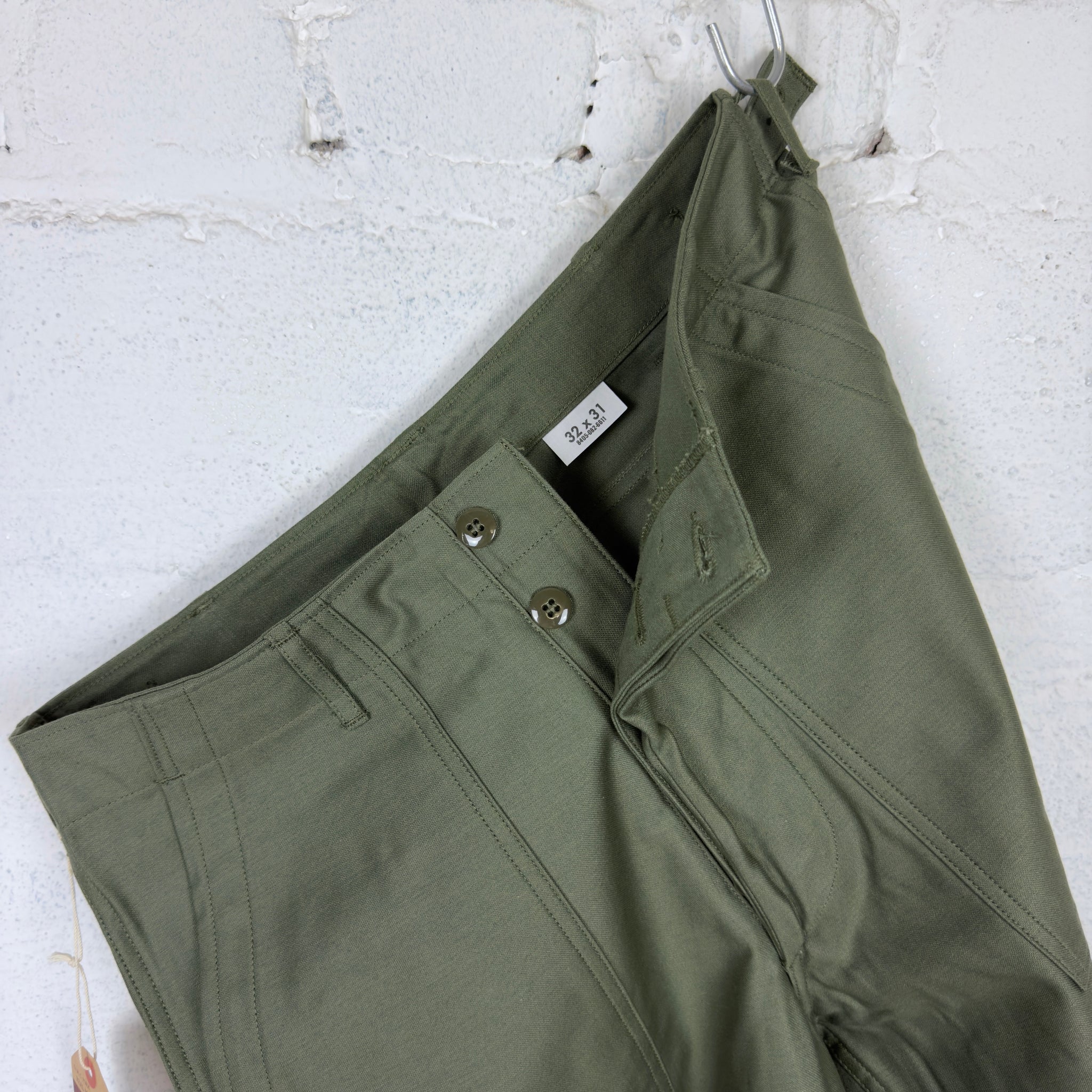 ザ リアルマッコイズ TROUSERS MEN'S COTTON SATEEN THE REAL McCOY'S Trousers, Men's Cotton Sateen Olive