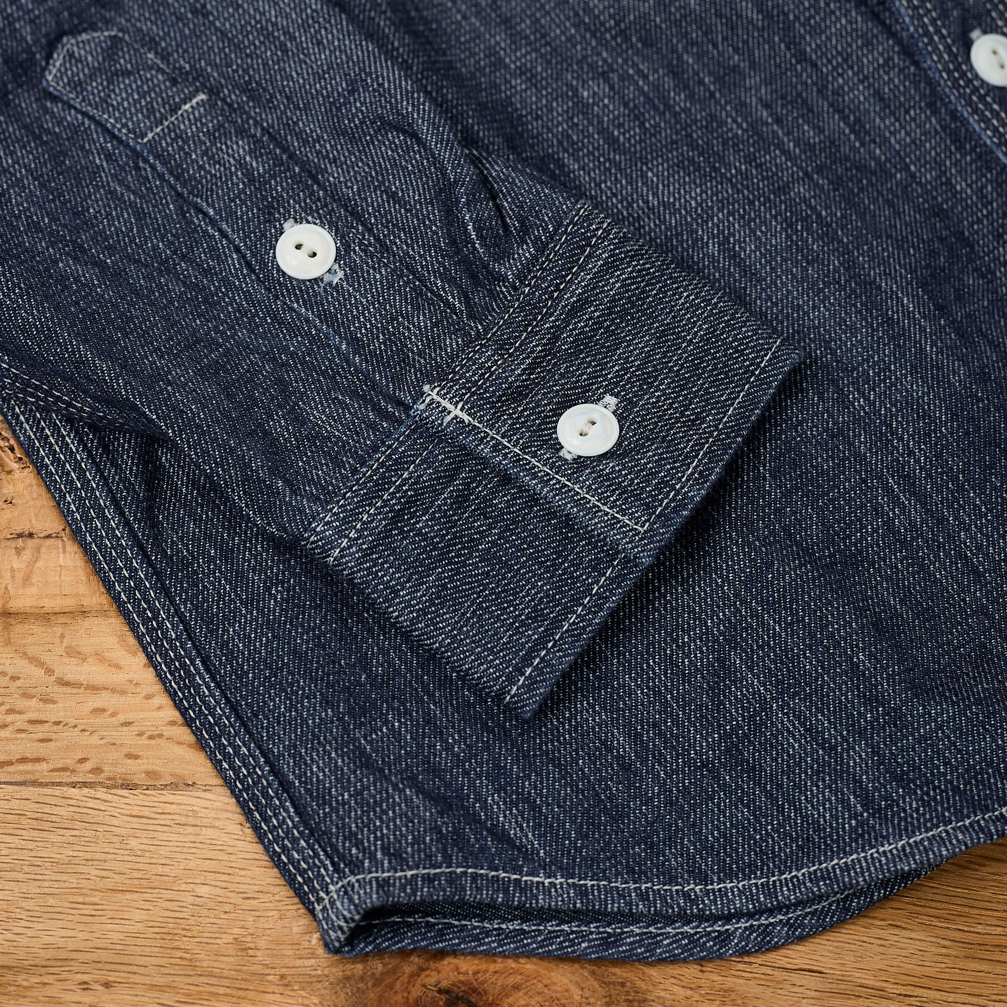 11.4oz indigo double weave shirt | ues | made in japan
