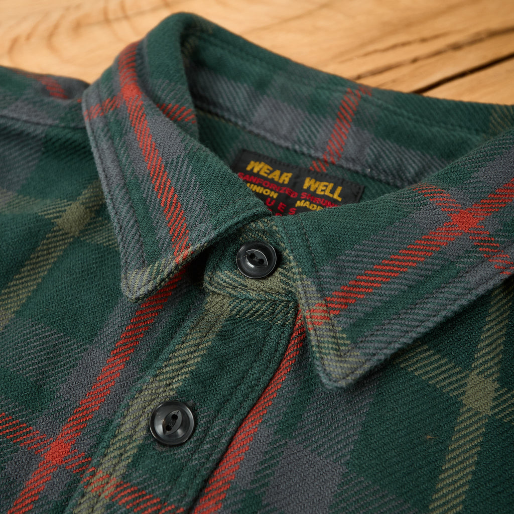 ues | 502551 extra heavy flannel shirt green - Bild 4