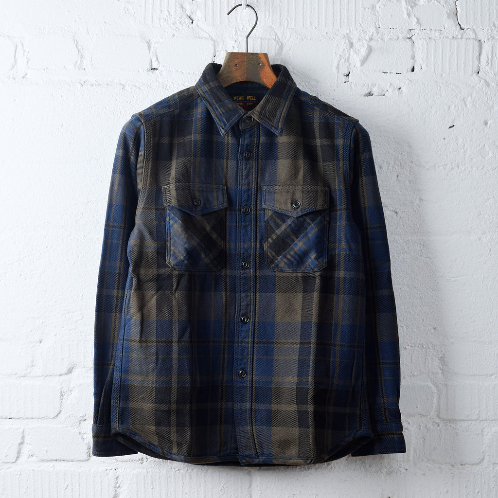 ues | 502552 extra heavy flannel shirt navy