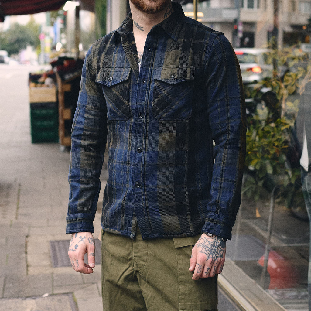 ues | 502552 extra heavy flannel shirt navy - Bild 2